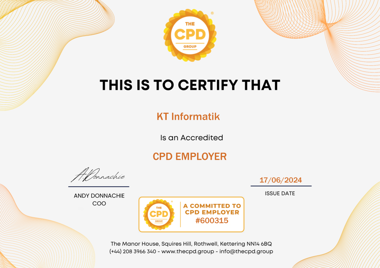 KT Informatik has been officially accredited as a CPD Employer!